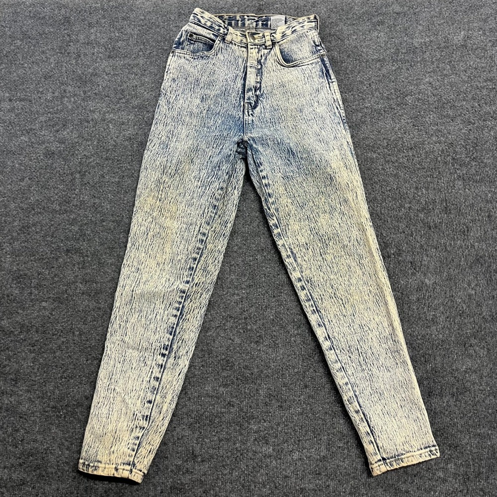 Pure Jeanswear Jeans Womens Size 9 Blue Acid Wash High Waisted Tapered Vintage